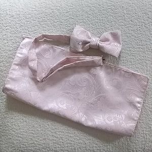 blush tapestry bow tie set